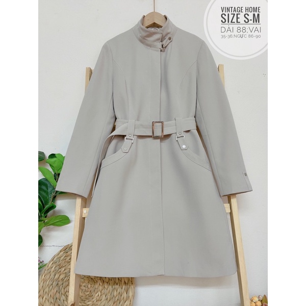 /Áo khoác mangto nữ dáng dài dây buộc eo,cổ 2 kiểu hàng thiết kế loại đẹp