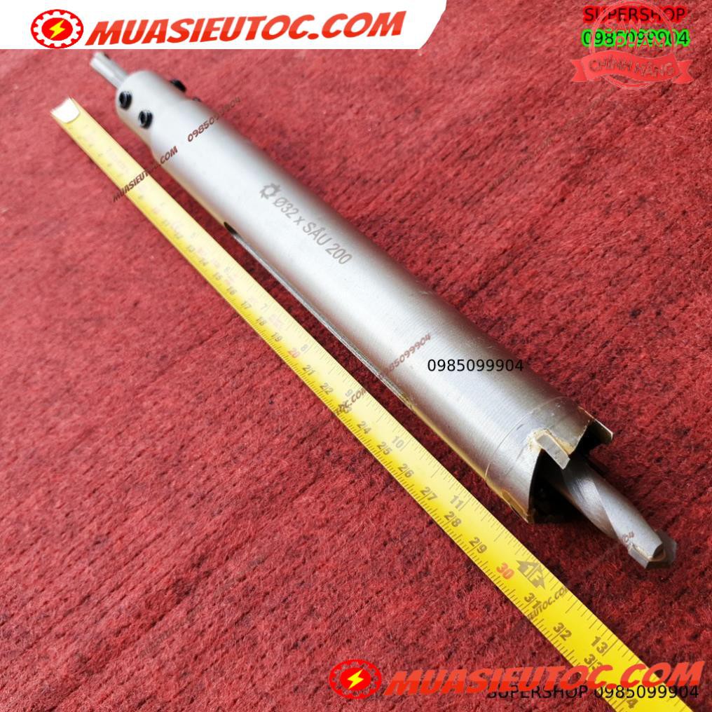 Mũi khoan rút lõi khoét tường gạch sâu Phi 32 x 200 mm không khoan bê tông, không khoan chế búa