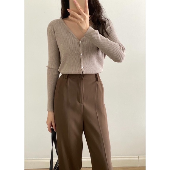 Cardigan len gân cổ V | BigBuy360 - bigbuy360.vn