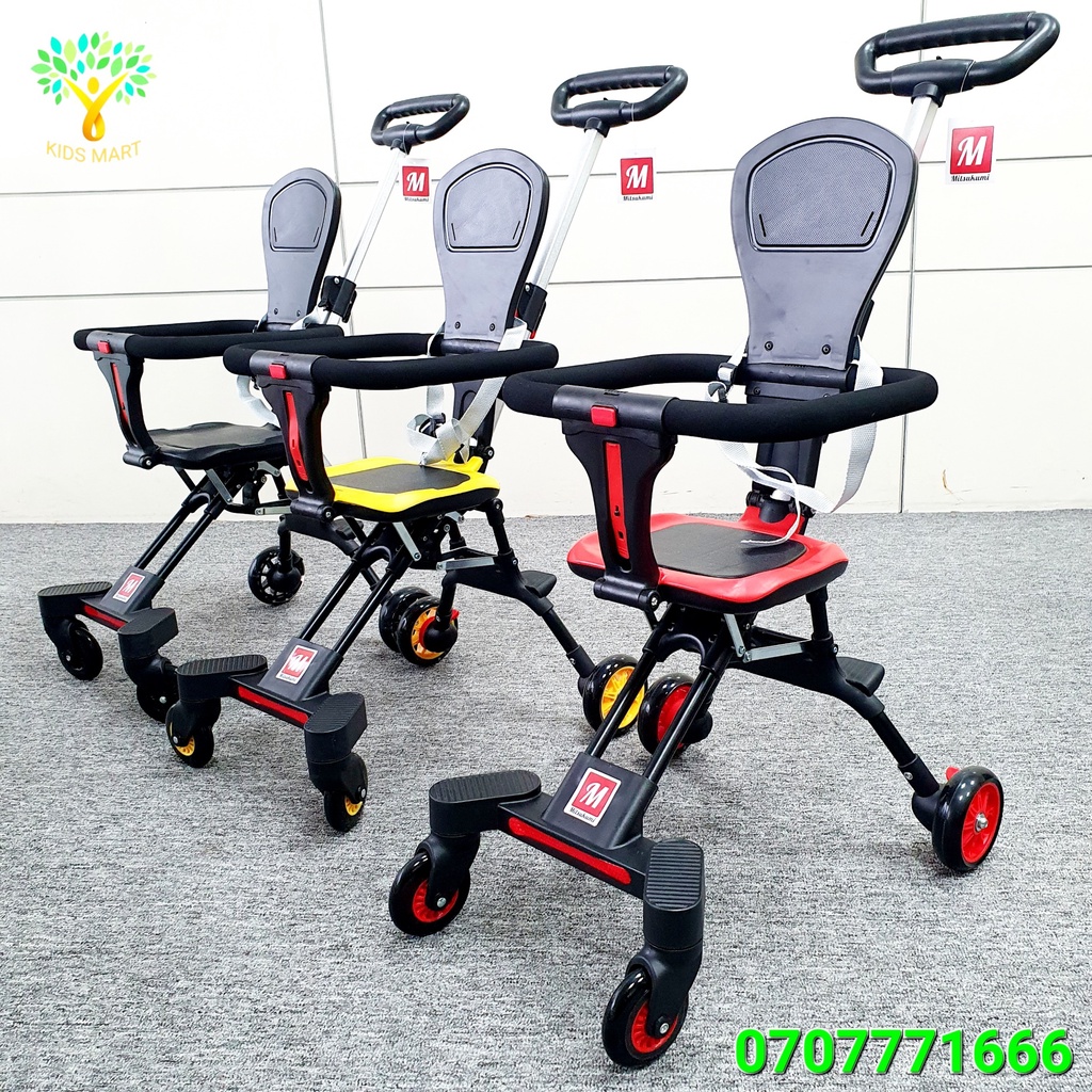 Xe đẩy gấp gọn cho bé, xe đẩy du lịch gấp gọn 2 chiều mitsukumi t88 chính hãng T88 [ bảo hành 12 tháng]