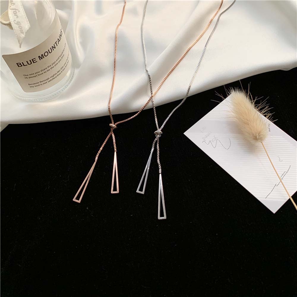 Vòng cổ thép mặt hình học đơn giản cá tính