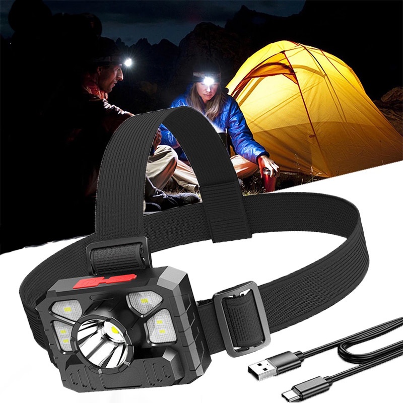 Đèn Pha LED+ COB Siêu Sáng Chất Lượng Cao Có Thể Sạc Lại Cho Chạy Bộ/Câu Cá/Chạy Bộ/Cắm Trại/Leo Núi/Chạy Bộ