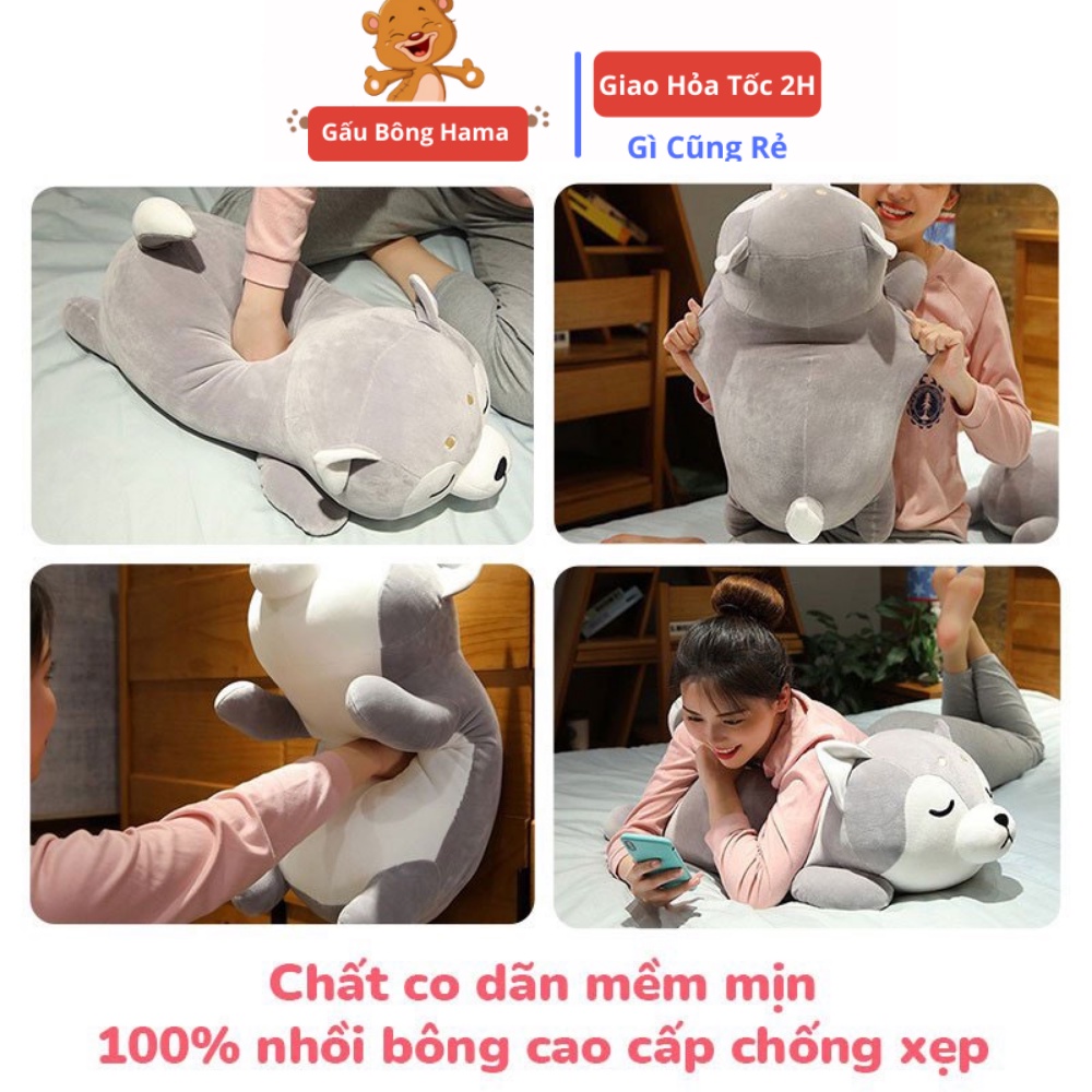 Chó Bông Shiba Nằm Ngủ  mềm mịn hàng cao cấp Hama