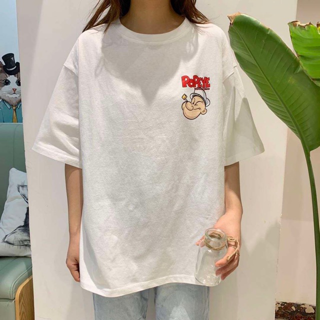 Áo thun phông PINK tay lỡ form rộng POPEYE Unisex