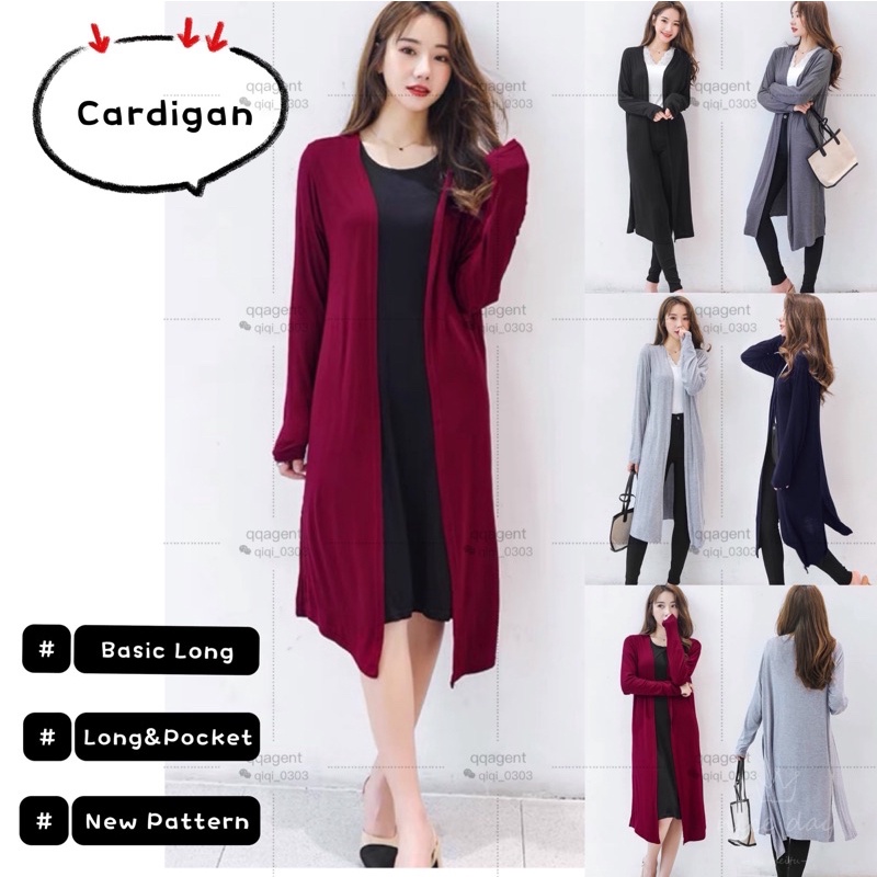 [Long] Basic Cardigan / Long Cardigan Pocket