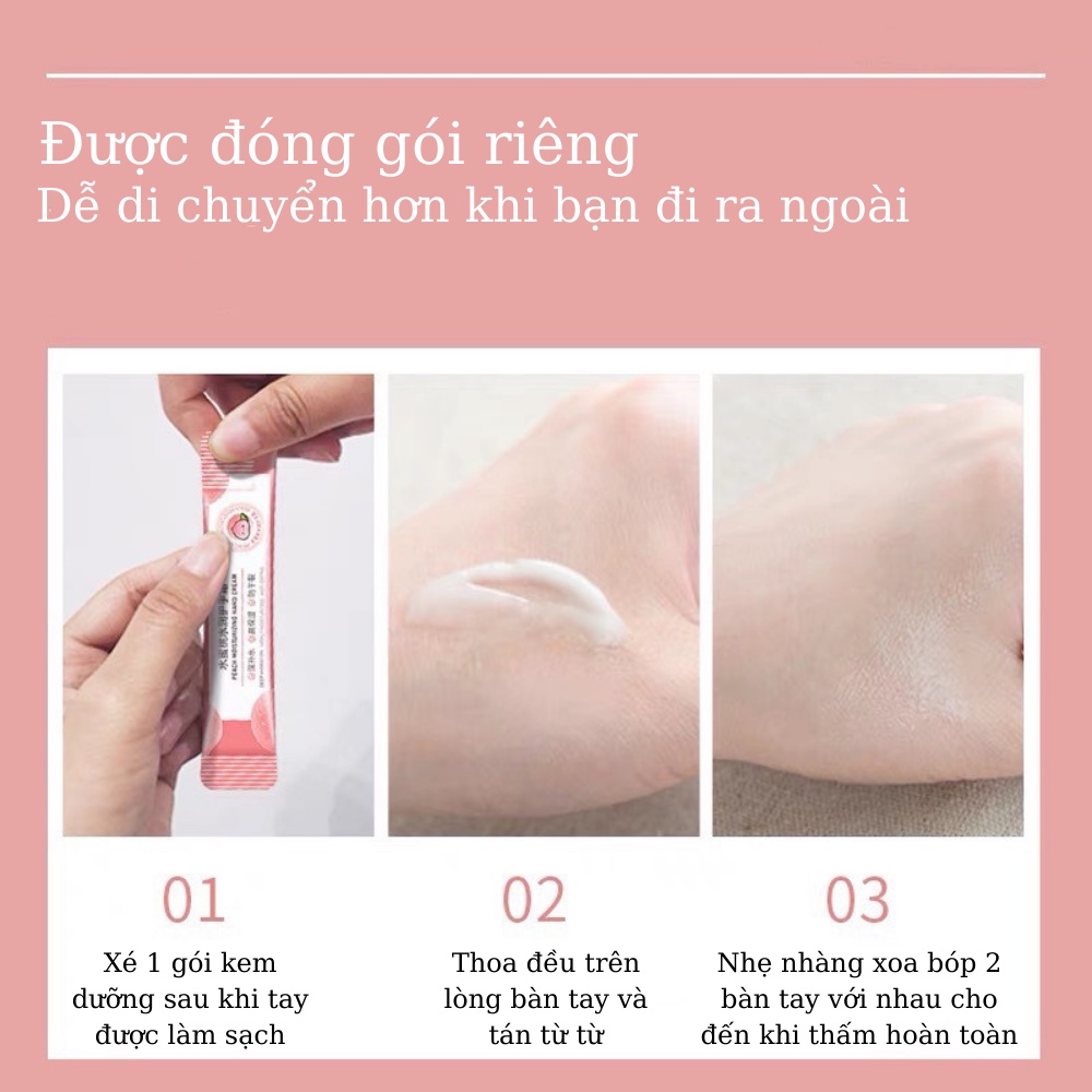 Kem dưỡng da tay mềm mịn trắng sáng chiết xuất đào tự nhiên MINIGIRL, chống khô thâm sạm chai sần đôi tay K10