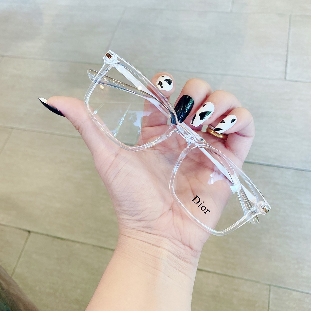 Gọng Kính giả cận 0 độ màu trắng trong suốt gọng mảnh đẹp 603