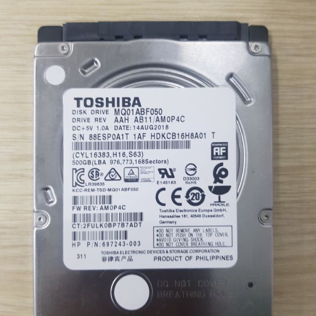 HDD Laptop Toshiba 500Gb