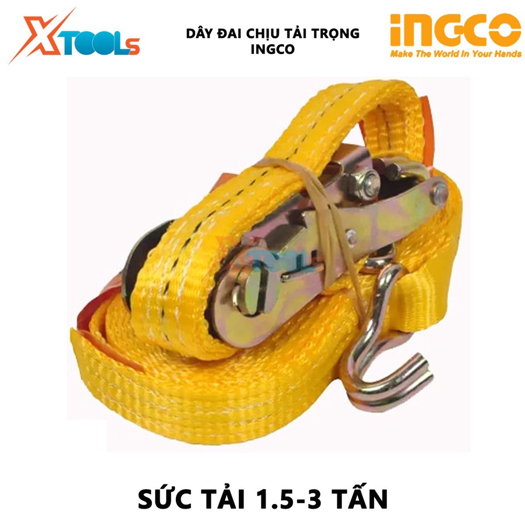 Dây đai chịu tải trọng INGCO | dây dai 6M Sức tải: 1.5-3 tấn Chiều dài: 6M-10M dùng trong việc chằng, buộc hàng hóa, phư