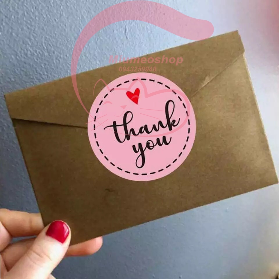 Set 500 miếng dán trang trí hình chữ Thank you nhỏ gọn