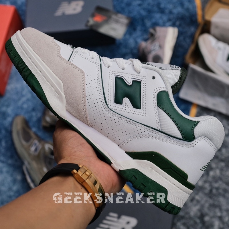 [GeekSneaker] Giày Giày NB550 | New Balance 550 - White Green | NB OG - Mũi Da lộn