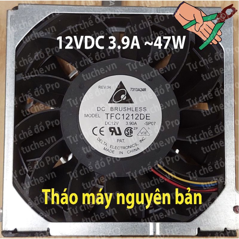 Quạt Fan 12 Delta TFC1212DE 12.038 12V 12cm tháo máy nguyên bản