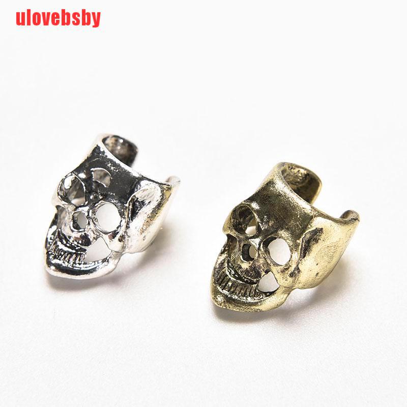 [ulovebsby]1/2/4 pcs Fashion Gothic Punk Vintage Skull Ear Cuff Wrap Clip on Earring No Pie