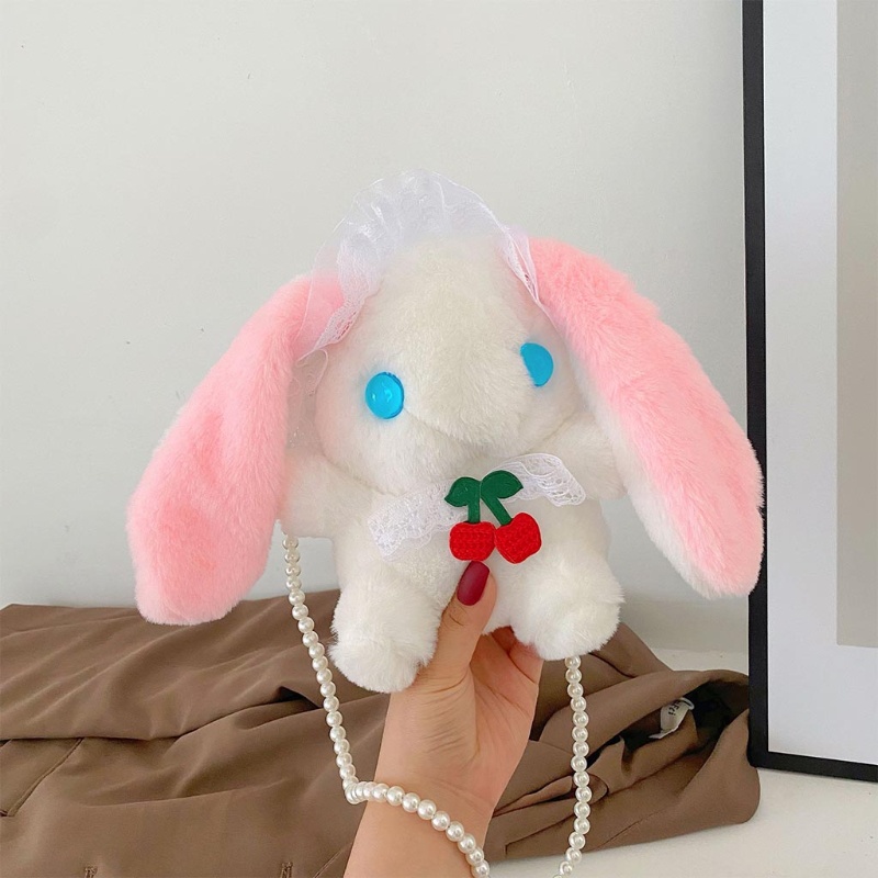 Túi Đeo Chéo Hình Thỏ Nhồi Bông Dễ Thương Phong Cách Lolita Nhật Bản