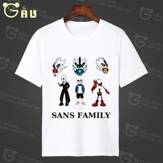 Áo thun Sans Undertale ink game T09, áo phông Sans có size cho trẻ em nam nữ 3d màu trắng