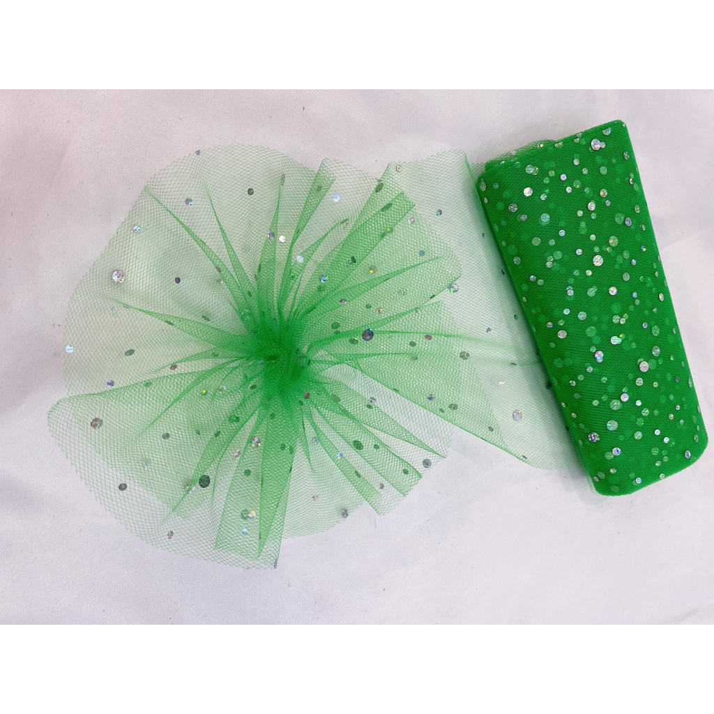 Cuộn vải ruy băng đính kim tuyến lấp lánh làm nơ, phụ kiện DIY, may đồ cho búp bê