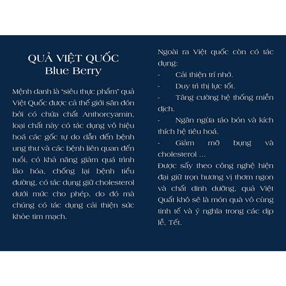 Việt Quất Sấy Khô Only Nature 450g/túi - Dried Bluberries