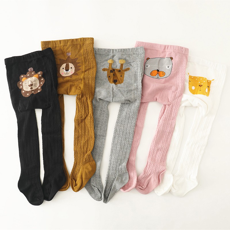 ♕ babyme ღ Baby Girls Leggings Cute Stretchy Cartoon Print Pants