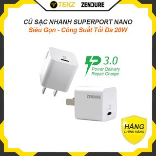 Củ Sạc Nhanh 20W Zendure SuperPort Nano PD3.0 Siêu Nhỏ Dung Cho iPhone 12 Pro Max, 11, Xs Max, X, Xs, 8 Plus