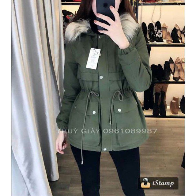 Áo khoác kaki lót lông trần lông toàn bộ rút eo 💋 freeship 💋hàng QC cao cấp | BigBuy360 - bigbuy360.vn