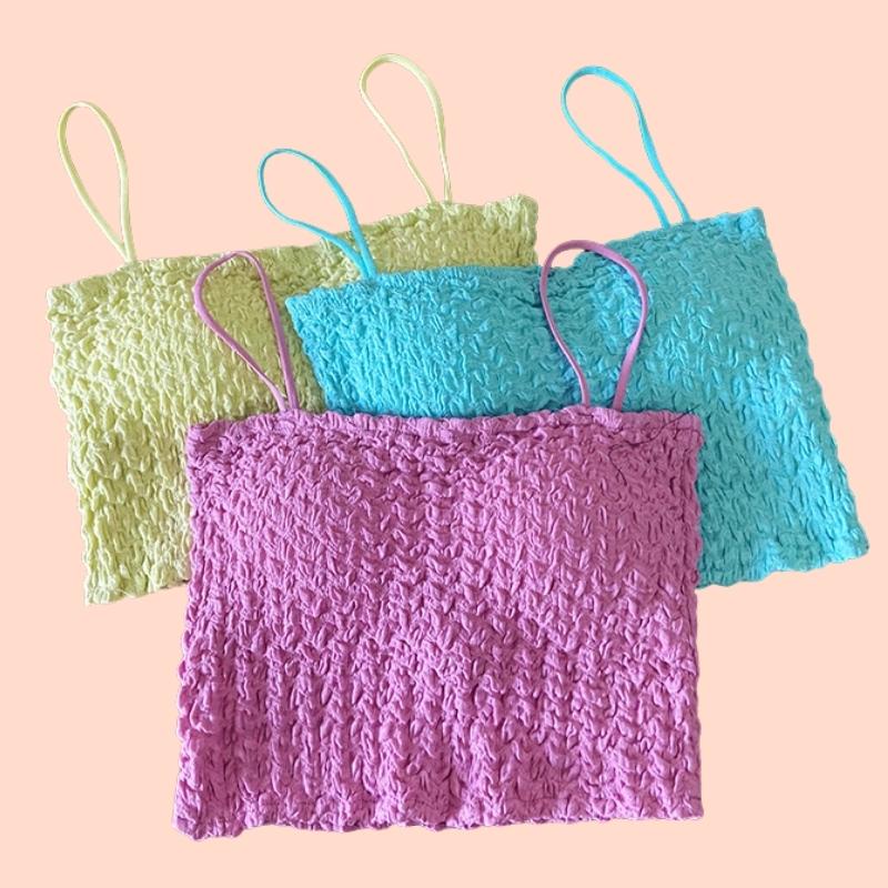 Áo Lót Nữ 2 Dây Nhún Có Mút Ngực SU Official, Áo 2 Dây Cotton Dáng Dài Mút Mỏng 32081