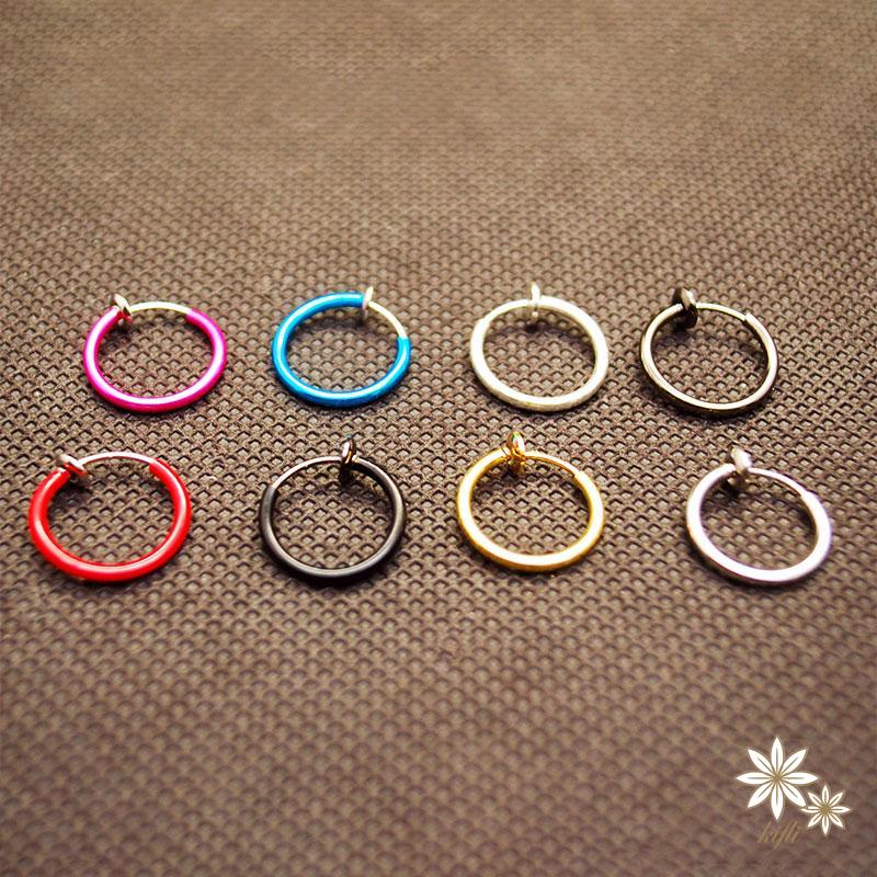 1 Cặp Khuyên Kẹp Mũi 13mm Khuyên kẹp titan tai, môi, mũi bông tai không dị ứng