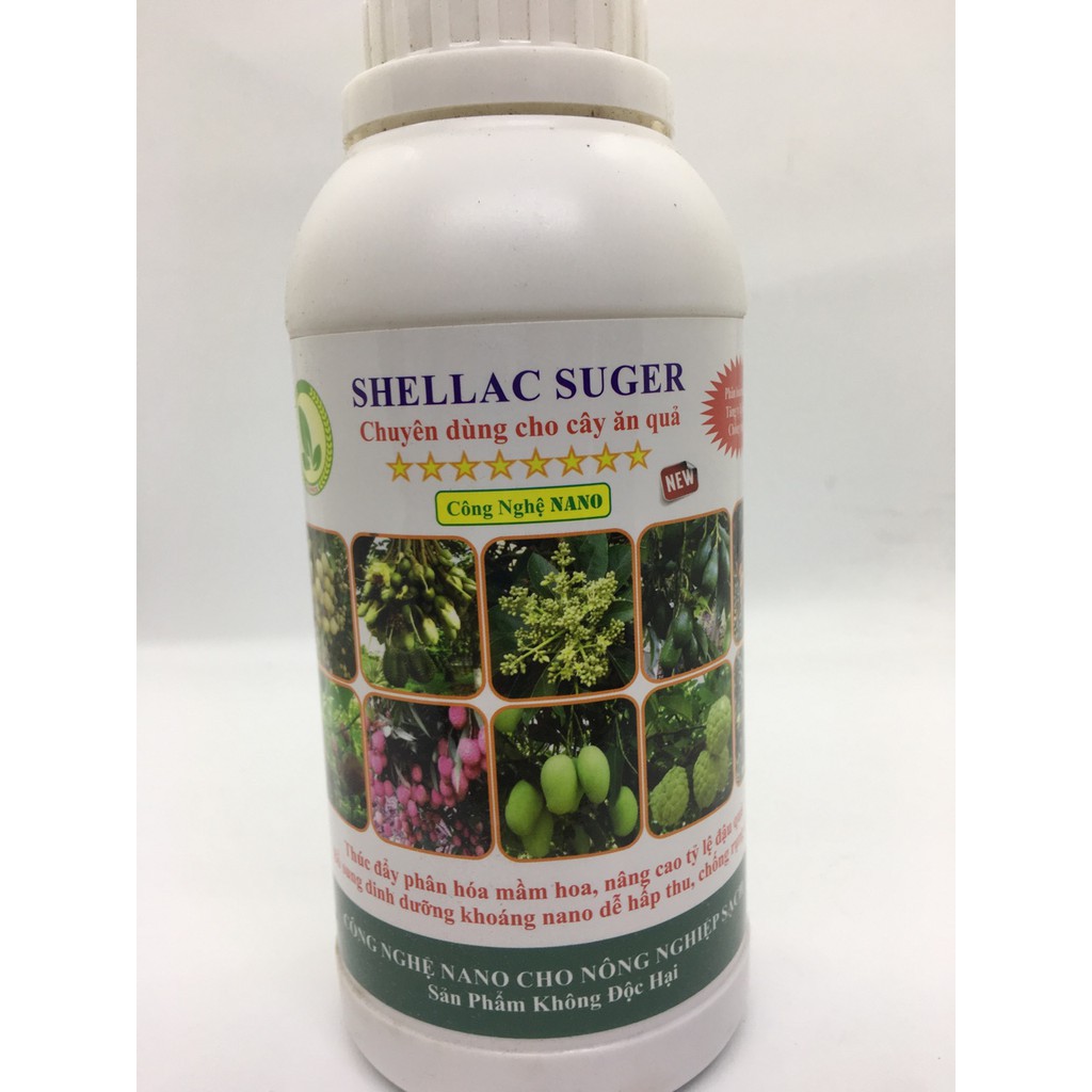 --- Chế phẩm Nano SHELLAC SUGER kích thích ra hoa, đậu quả 500ml chất, giá rẻ.