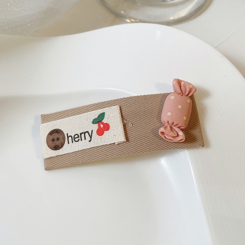 Kẹp tóc vải hình vuông họa tiết hoạt hình phong cách Nhật bản