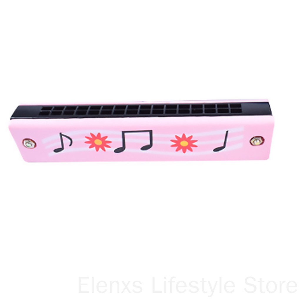 13cm Kids Cute Wood 16 Holes Harmonica Toy Fun Double Row Musical Early Educational Children ELEN