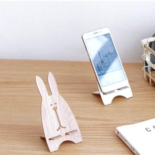 Giá Đỡ Điện Thoại Bằng Gỗ Hình Tai Thỏ Đáng Yêu 0704