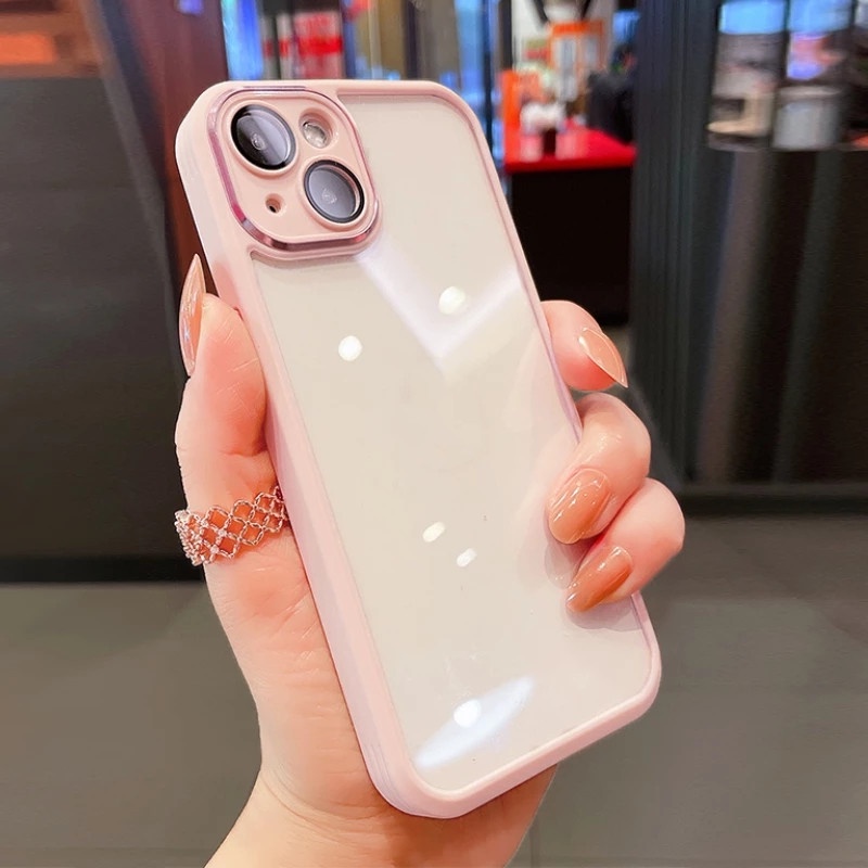 Ốp Điện Thoại Trong Suốt Chống Sốc Chống Rơi Có Miếng Bảo Vệ Lens Cho iPhone 11 12 Pro Max 13 Pro Max
