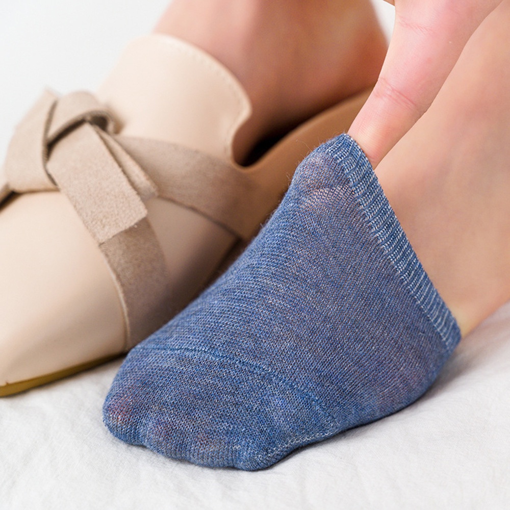 1 Đôi Vớ Cotton Nửa Bàn Chân Chống Trượt Thoáng Khí Màu Sắc Ngọt Ngào Thời Trang Mùa Hè Cho Nữ