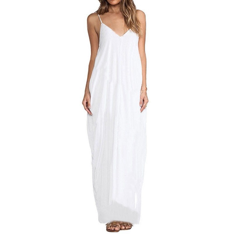 Đầm Dây Maxi ZANZEA Thời Trang Boho Gợi Cảm Cho Nữ