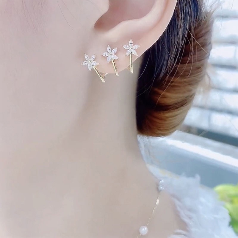 Bông Tai Đính Đá Zircon Nhỏ Tinh Tế Cho Nữ