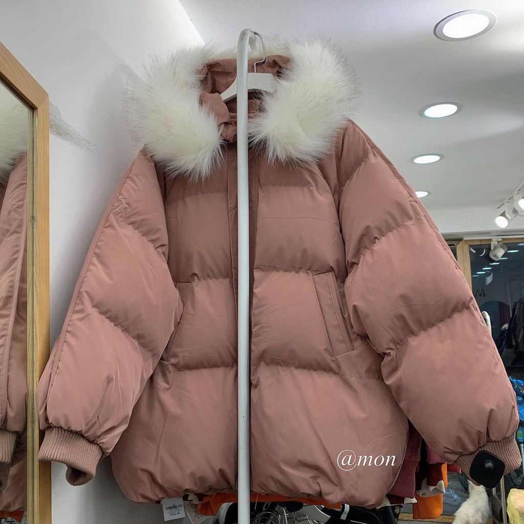 2101129 Áo phao béo trơn, áo phao nữ ulzzang rất dày freesize