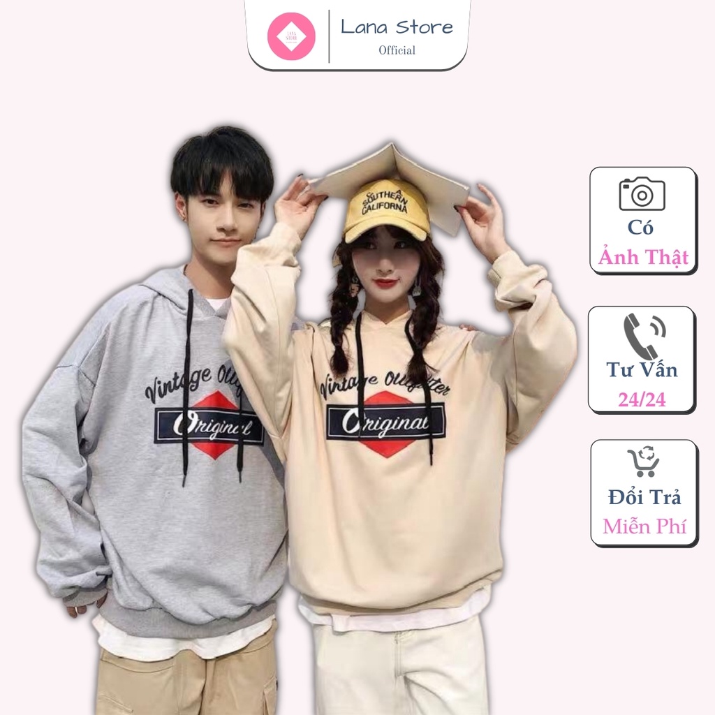 [Freeship Extra] Áo Hoodie nỉ bông Original mịn đẹp - Form rộng Unisex Nam Nữ Couple đều mặc được