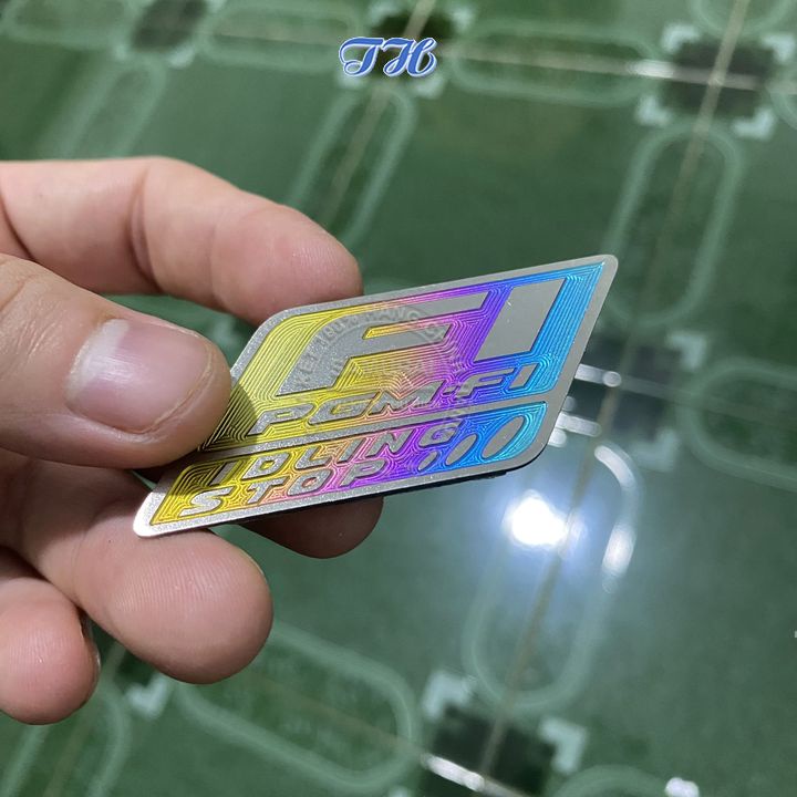 Tem titannium chữ Fi dán cho tất cả cho xe như sirius, vario, raider fi, satria, winner, winner x, sonic, exciter 150,..