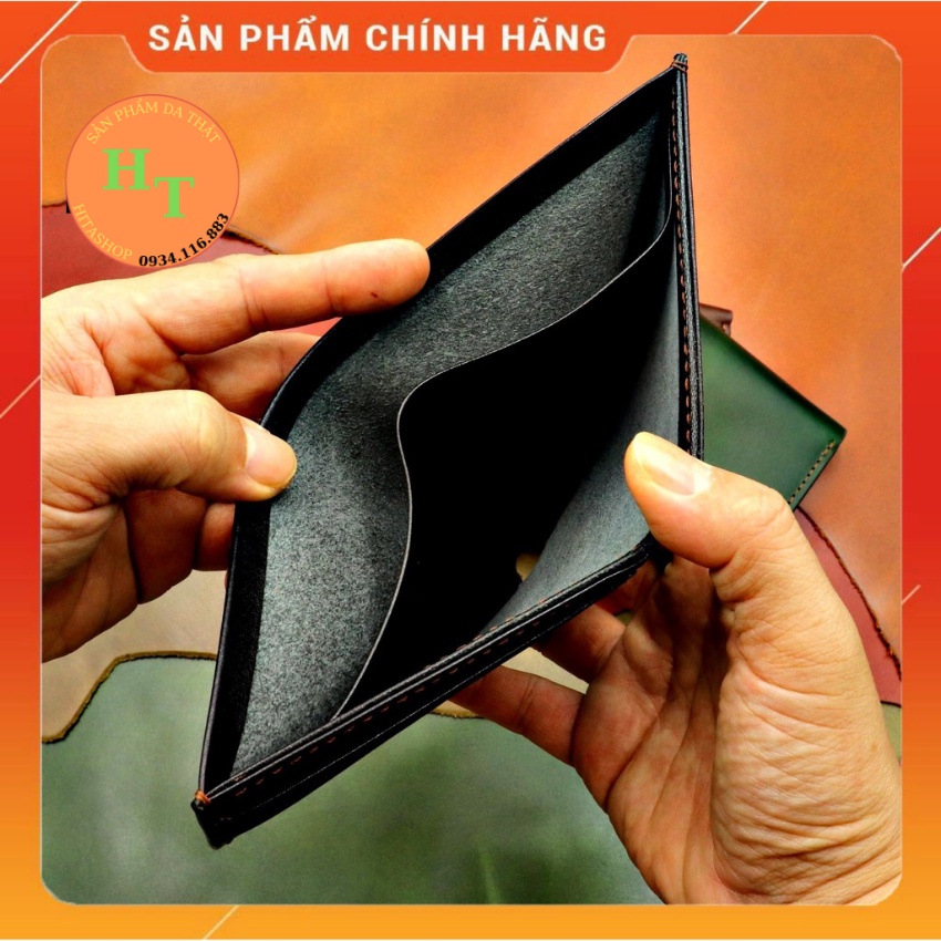 Ví da bò may thủ công cao cấp - Cam kết 100% da bò thật - Ví ngang - Hàng chính hãng thương hiệu HM Leather - B01