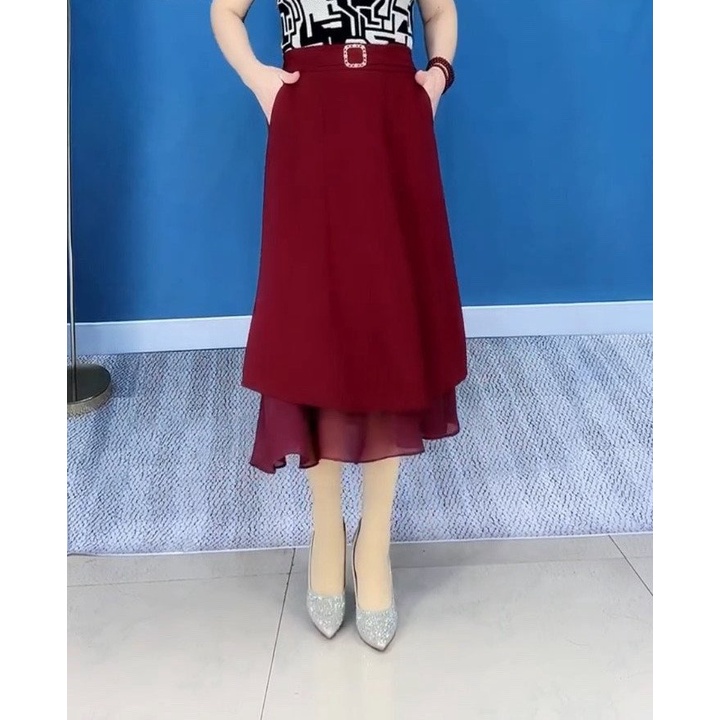 Chân Váy Chữ A Dáng Dài Qua Gối_Váy Xòe A1