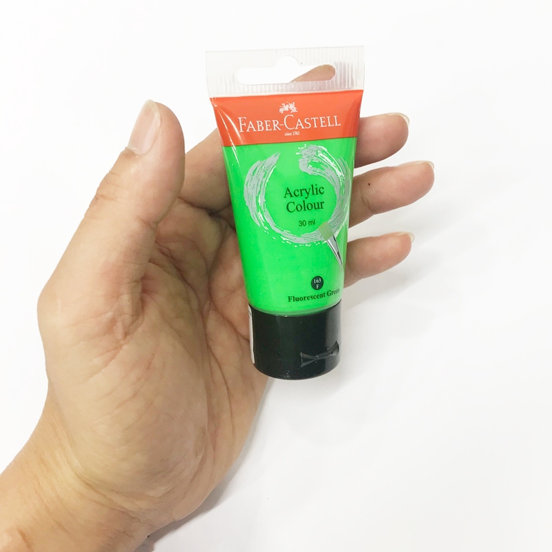 Tuýp Màu Vẽ Acrylic 30ml Fluorescent Green (Xanh Lá Neon) - Faber-Castell