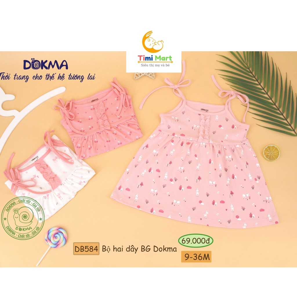 Váy đầm 2 dây bé gái Dokma size 9-36m (7-14kg)