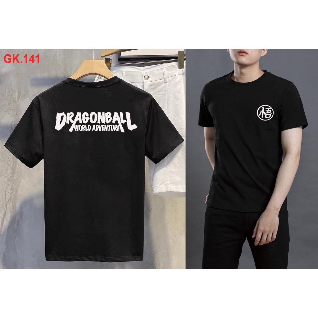 Áo thun nam đen in 2 mặt dragonball 7 viên ngọc ngọc cotton co giản thoải mái