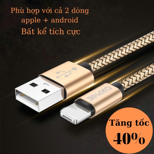 Cáp sạc Nhanh cho IP,8PIN-Dây cáp sạc không báo lỗi,truyền dữ liệu cho IP5 trở lên. Siêu đẹp-Siêu bền