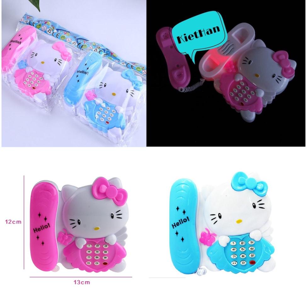 Điện thoại mèo Kitty dùng pin có đèn nhạc