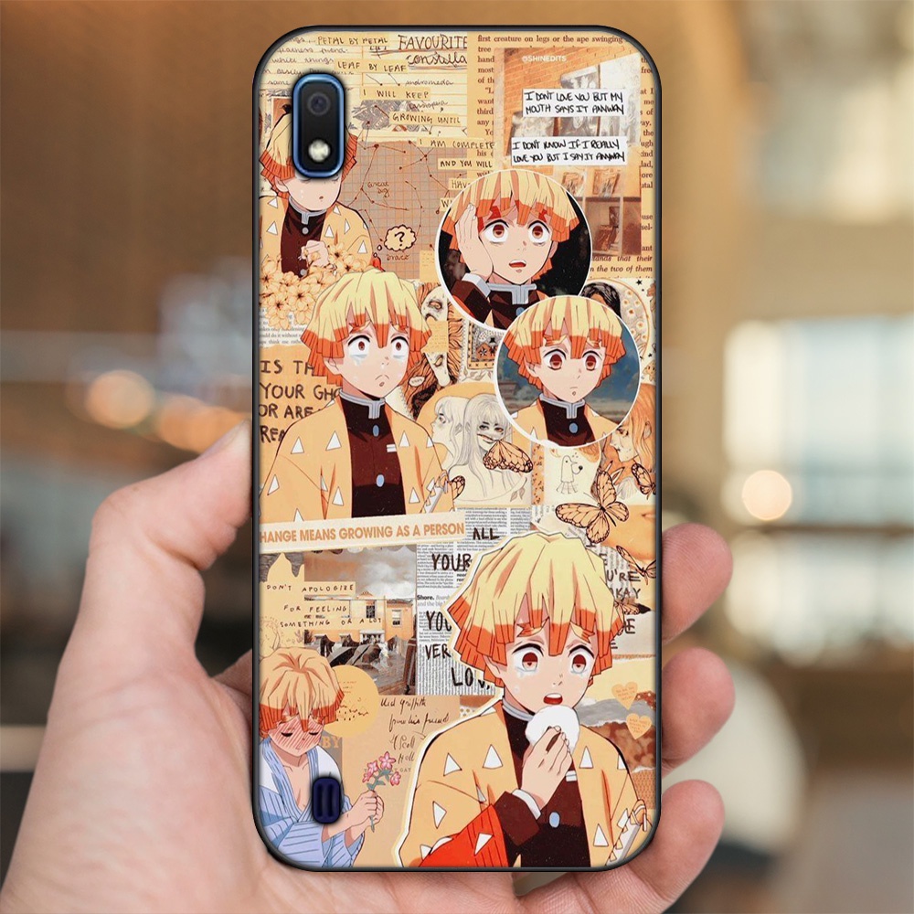 Ốp lưng Samsung A10 viền đen in hình Zenitsu Kimetsu no Yaiba