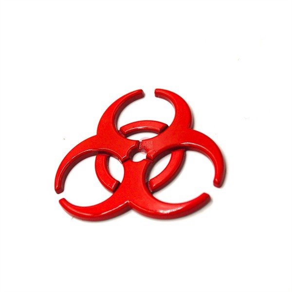 ZOMBIE OUTBREAK logo đỏ - Sticker hình dán metal kim loại 3D