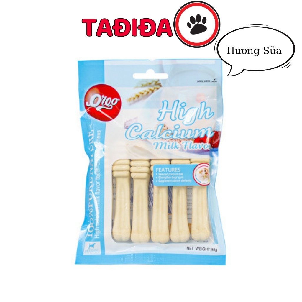 Xương gặm cho Chó sạch thơm miệng Orgo 90g , Thức ăn cho Chó cải thiện tình trạng răng miệng - Tadida Pet