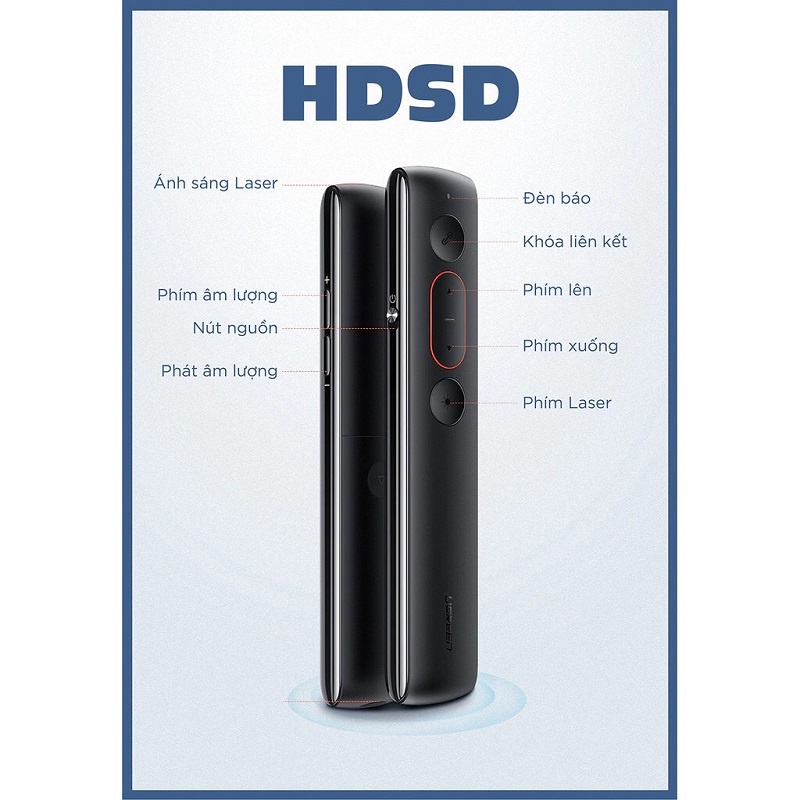 Bút trình chiếu PowerPoint Laser hãng LP180 60327 không dây điều khiển từ xa 100m