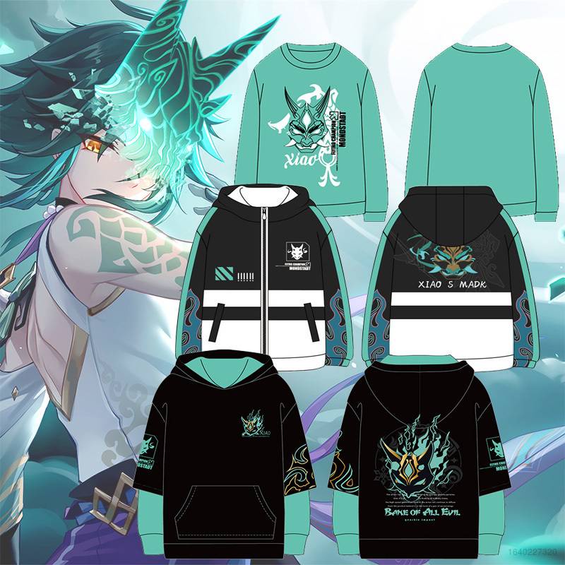 Áo Hoodie Dài Tay Cosplay Genshin Impact Xiao Thời Trang Unisex