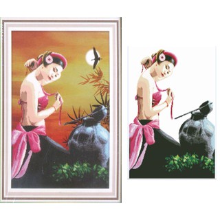 Tranh đính đá abc 3d cô gái việt h1047,y248 kt:56x78cm